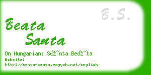 beata santa business card